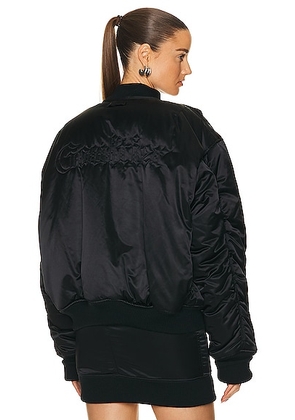 Jean Paul Gaultier Embroidered Oversize Bomber Jacket in Black - Black. Size L (also in M, S).