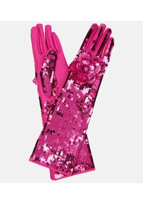 Valentino Floral sequined gloves