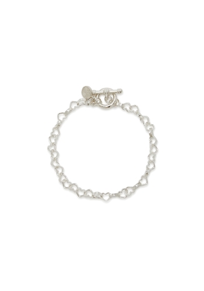 Chained & Able Heart Link Silver-tone Bracelet