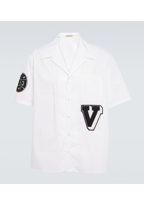 Valentino Embroidered cotton bowling shirt