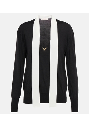 Valentino VGOLD tie-neck virgin wool sweater