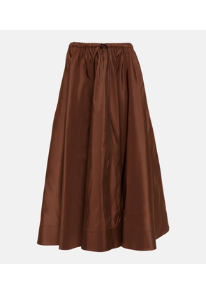 Valentino Pleated silk midi skirt