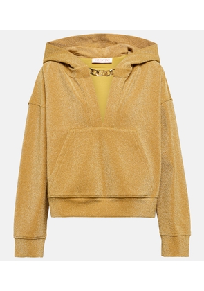 Valentino VLogo embellished lamé hoodie