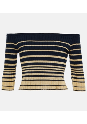 Valentino Off-shoulder knit crop top