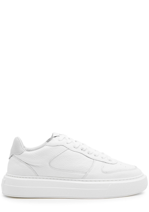 Cleens Court Grained Leather Sneakers - White - 10
