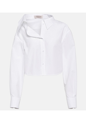 Valentino Asymmetric cropped cotton shirt