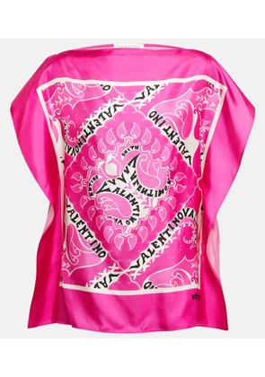 Valentino Scarf-print silk top