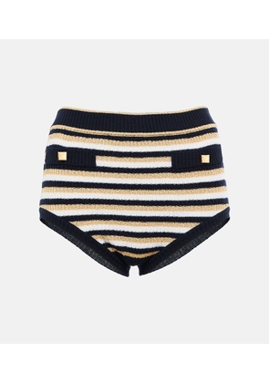 Valentino Roman Stud striped wool shorts