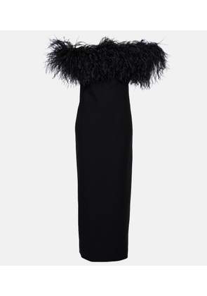 Valentino Crêpe Couture feather-trimmed gown