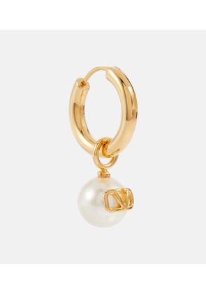 Valentino VLogo faux pearl single hoop earring
