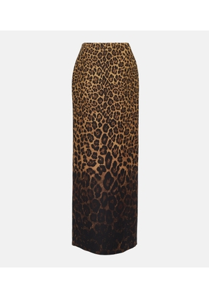 Valentino Crêpe Couture leopard-print maxi skirt