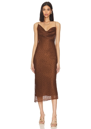 House of Harlow 1960 X Revolve Massima Midi Dress in Brown. Size M, S.