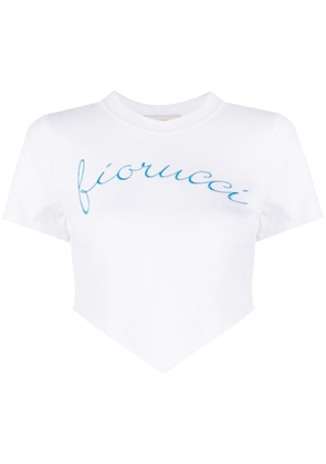 Fiorucci logo-embroidered cropped T-shirt - Black