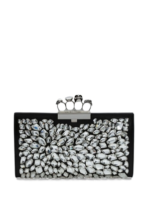 Alexander McQueen Jewelled Flat crystal-embellished clutch bag - Black