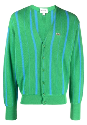 Lacoste embroidered-motif button-fastening cardigan - Green