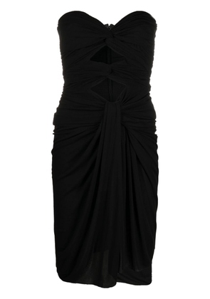 Saint Laurent cut-out detailed crepe jersey dress - Black