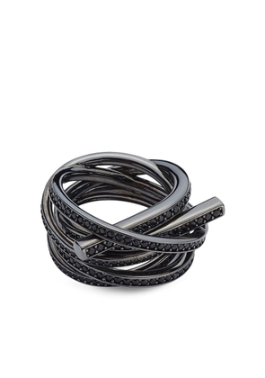 Ferragamo crystal-embellished wraparound ring - Black