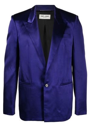 Saint Laurent satin single-breasted blazer - Purple
