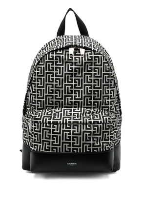 Balmain logo-print panelled backpack - Black