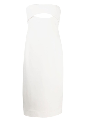 Saint Laurent cut-out bodycon silk dress - White