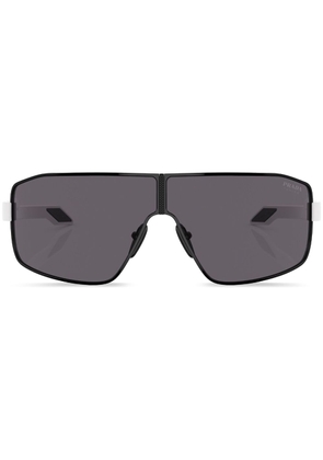 Prada Linea Rossa logo-print oversize-frame sunglasses - Black