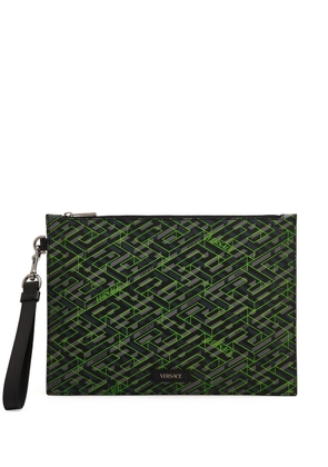 Versace monogram-print clutch bag - Black