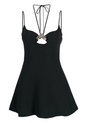 David Koma flower-detail sleeveless mini dress - Black