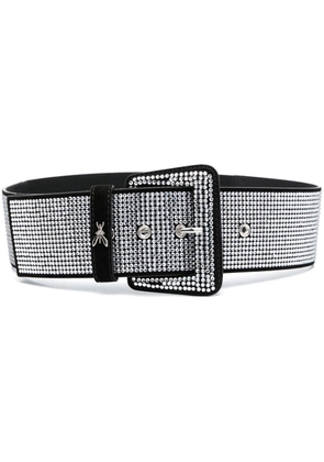 Patrizia Pepe rhinestone embellished leather belt - Black