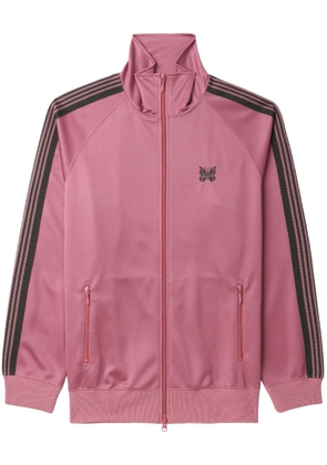 Needles embroidered-logo zip-up jacket - Pink