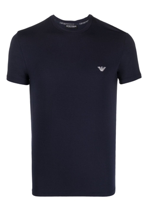 Emporio Armani logo-embroidered short-sleeve T-shirt - Blue