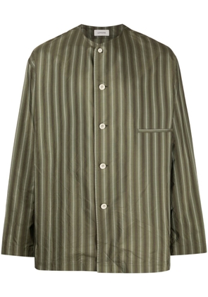 Lemaire striped-pattern silk shirt - Green