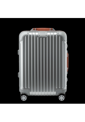 RIMOWA Original Cabin Twist Suitcase in Silver and Brown - Aluminium - 21,7x15,8x9,1'