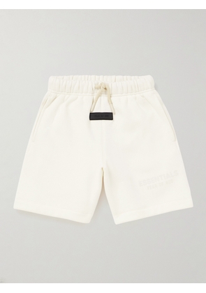 Fear of God Essentials Kids - Logo-Flocked Cotton-Blend Jersey Shorts - Men - White - 4