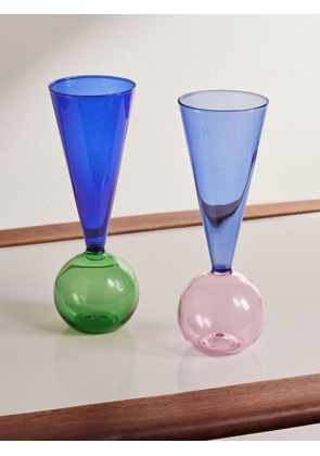 L'Atelier Du Vin - Bubbles Celebration Set of Two Champagne Glasses - Men - Blue