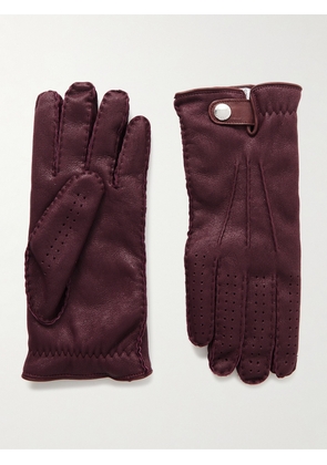 Brunello Cucinelli - Leather Gloves - Men - Burgundy - M