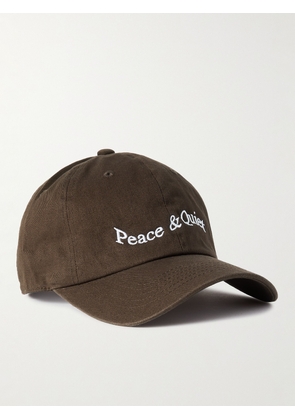 Museum Of Peace & Quiet - Wordmark Logo-Embroidered Twill Baseball Cap - Men - Brown