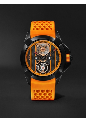 Jacob & Co. - Epic X Limited Edition Hand-Wound Skeleton Chronograph 44mm DLC-Coated Stainless Steel and Rubber Watch, Ref. No. EX120.11.AI.AA.ABRUA - Men - Orange