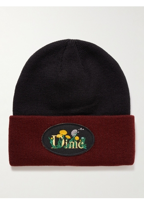 DIME - Allergie Logo-Appliquéd Ribbed-Knit Beanie - Men - Black