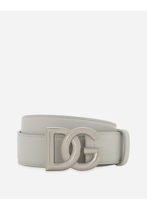 Dolce & Gabbana Dg Logo Belt - Man Belts Gray Leather 80