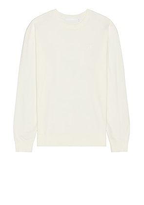 Helmut Lang Fine Gauge Crewneck Sweater in Ivory - Ivory. Size M (also in S).