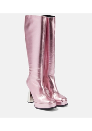 Nodaleto Angel metallic leather knee-high boots