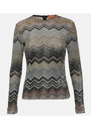 Missoni Zig Zag metallic knit sweater
