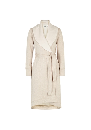 Ugg Duffield II Fleece Lined Cotton Jersey Robe , Robe, Slit Pockets - Beige - M