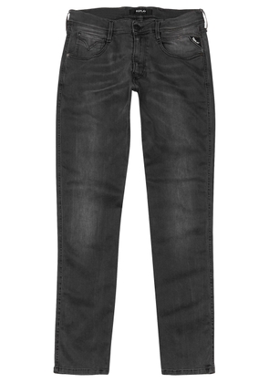 Replay Anbass Hyperflex Grey Slim-leg Jeans - W34/L32