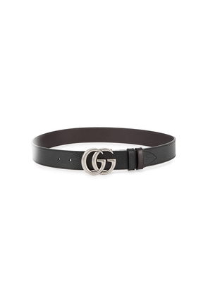 Gucci GG Marmont Reversible Leather Belt - Black And Silver