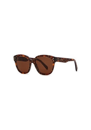 Celine Tortoiseshell Printed Oversized Sunglasses - Brown