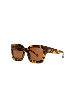 Linda Farrow Luxe Selma Tortoiseshell Oversized Sunglasses - Brown