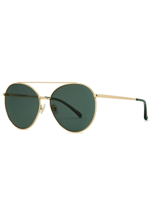 For Art's Sake Yoyo 12kt Gold-plated Aviator-style Sunglasses - Green