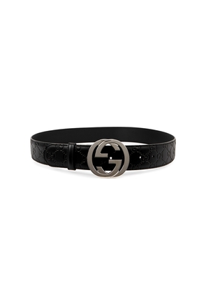 Gucci GG Monogrammed Belt - Black
