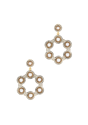 Soru Jewellery Baroque Pearl Hoop Earring, Earring, 18kt Gold-plated - One Size